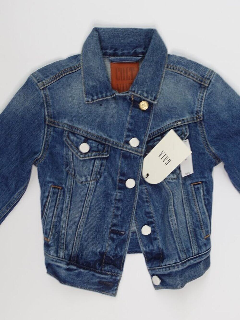 Cult Gaia Asymmetrical Denim Jean Jacket Kids size M (8) NWT